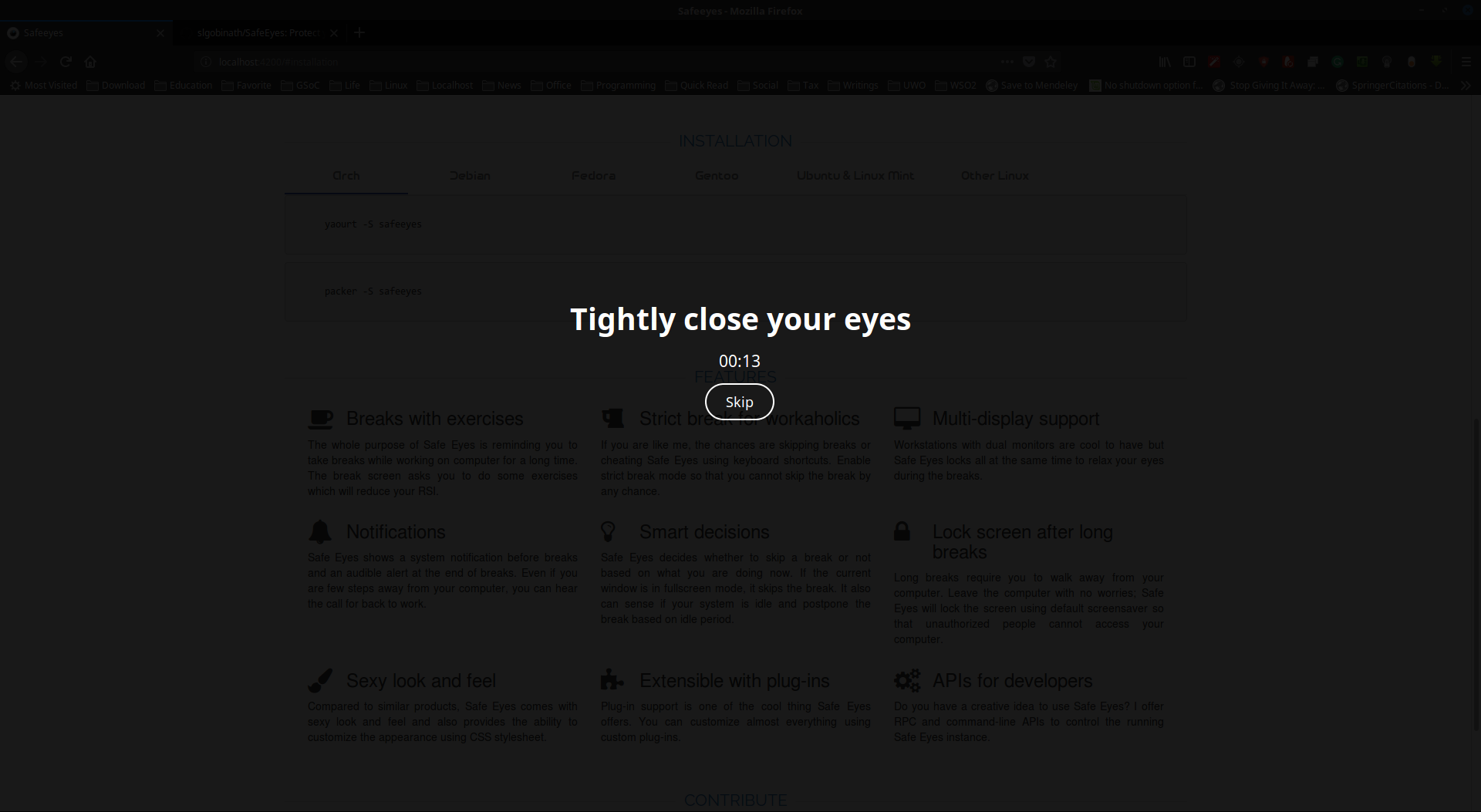 SafeEyes Screenshot